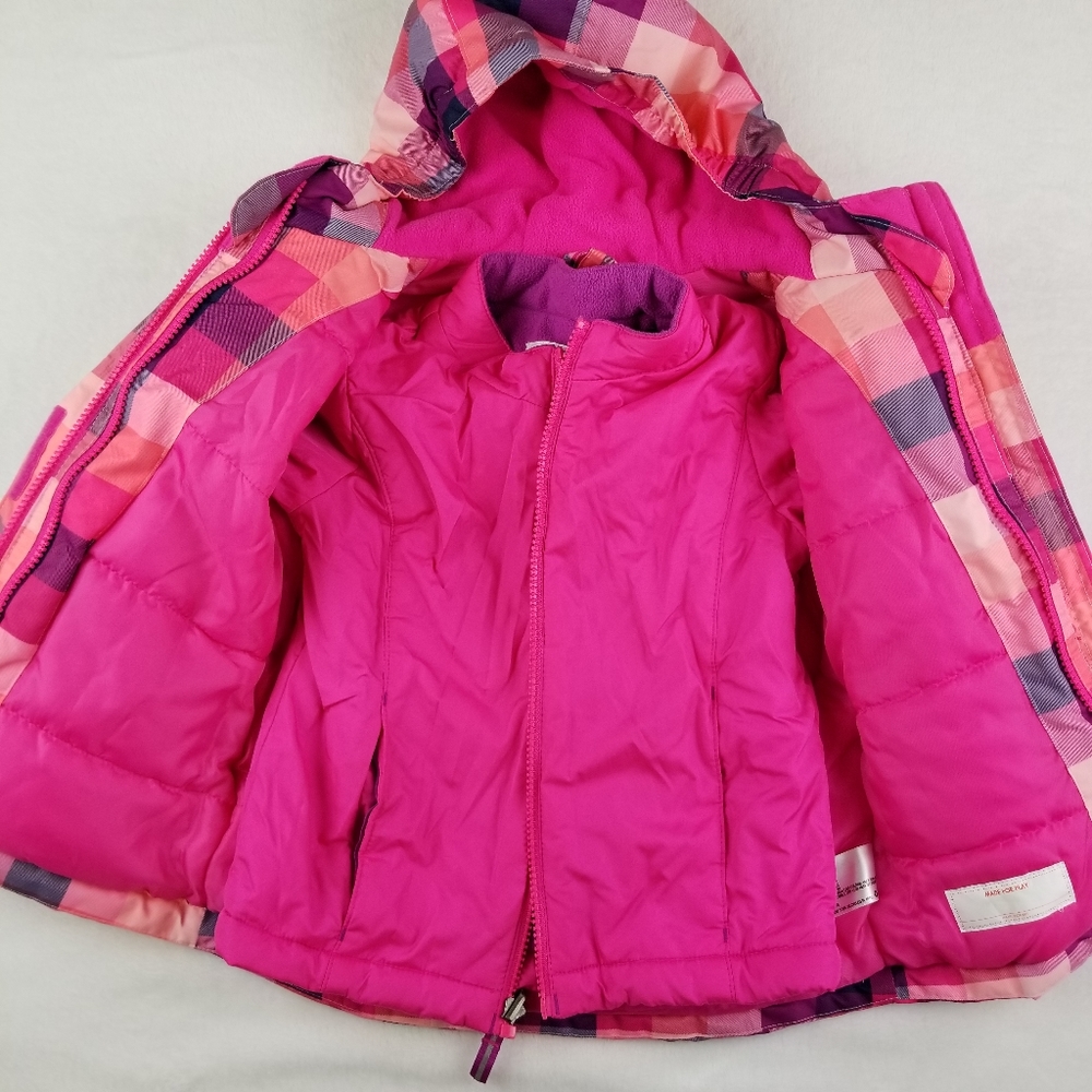 Toddler Girl  3 in 1 Snow Plaid Jacket